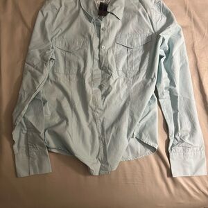 The Limited Womens Light Blue Button Down Shirt
